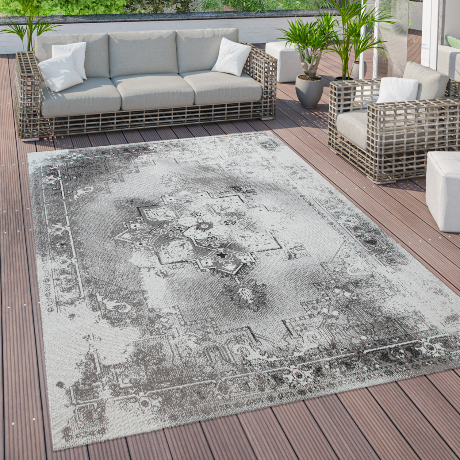 Outdoor Teppich Für Terrasse Balkon Vintage Küchenteppich Orient Muster