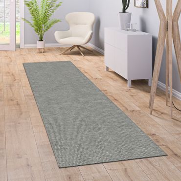 In- & Outdoor Teppich Küchenteppich Einfarbiges Design Sisal Optik