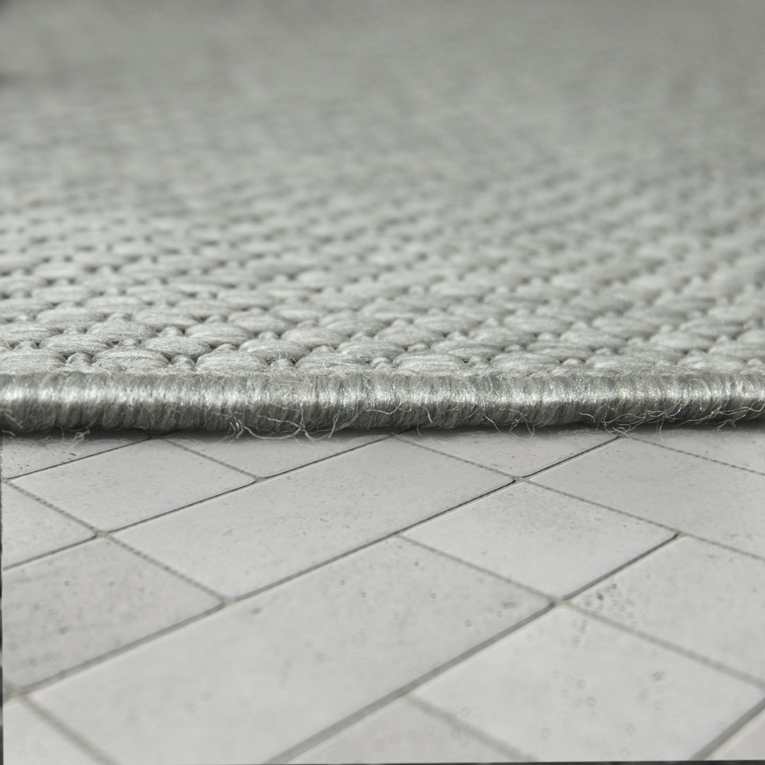 In-& Outdoor Teppich Küchenteppich Einfarbiges Design Sisal Optik