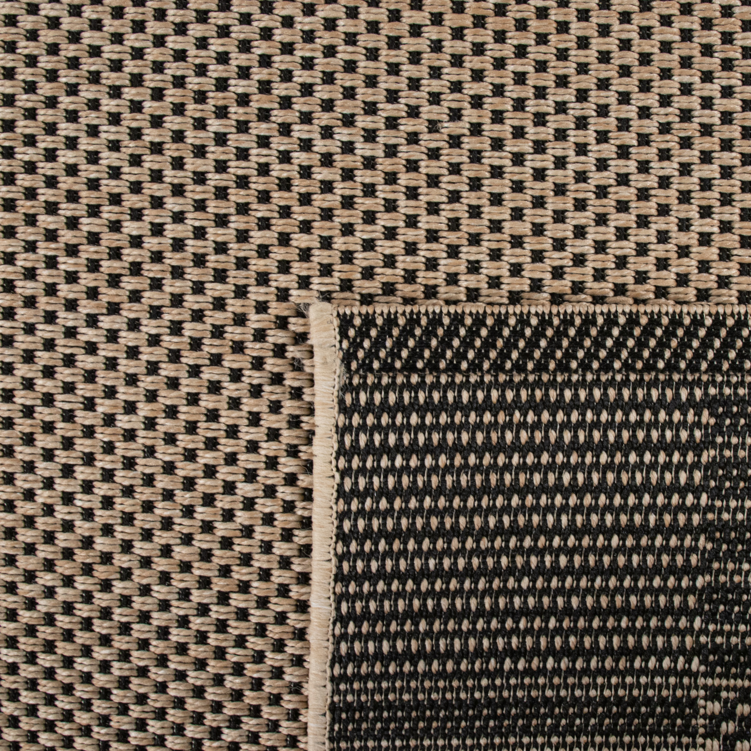 In-& Outdoor Teppich Balkon Küchenteppich Sisal Optik Bordüre Einfarbig