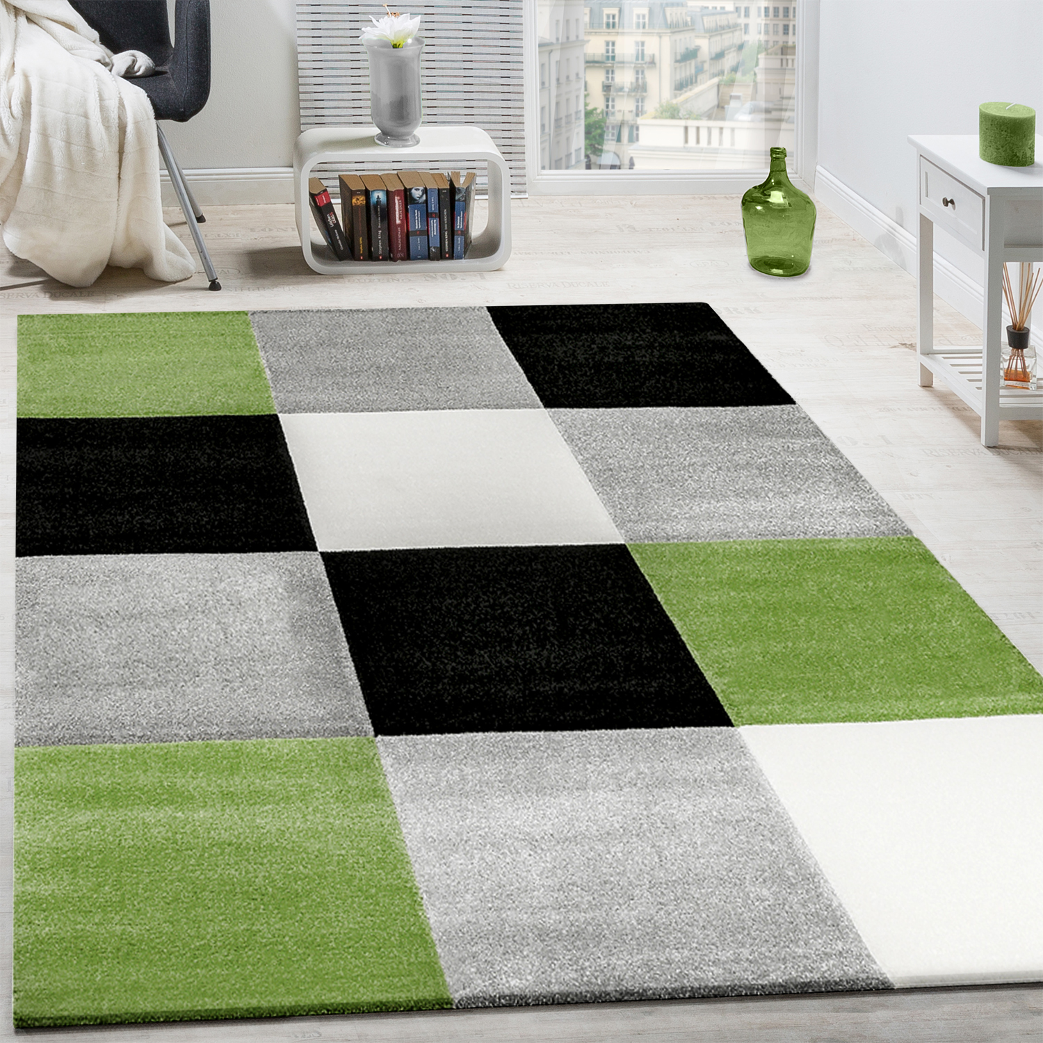  Tapis  Moderne Salon  Vert  SOLDES Tapis24