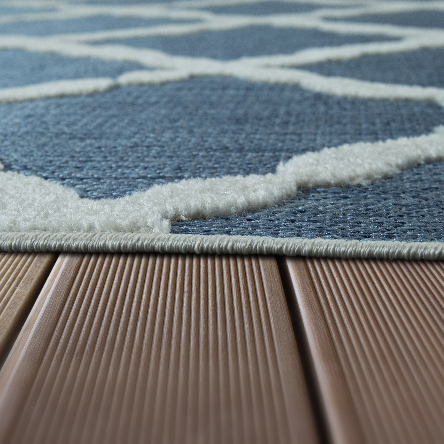 In- & Outdoor Teppich Zick Zack Muster Blau | Teppich.de