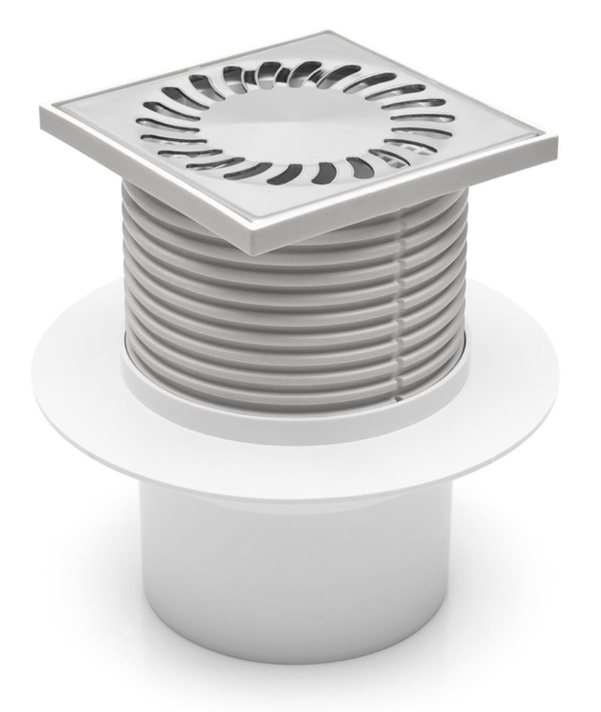 Duschablauf Edelstahl 150x150 Mm - Inkl. Dichtungsmatte - Für Innen & Außen