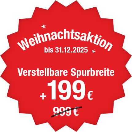 Weihnachtsangebot für den ES-1800 - Verstellbare Spurbreite für nur 199 Euro