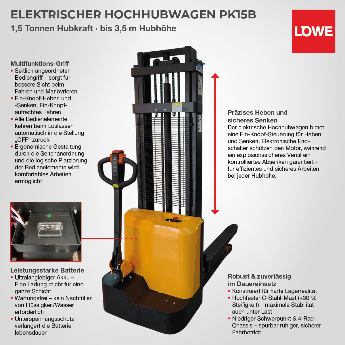 Elektrischer Hochhubwagen PK16X PRO