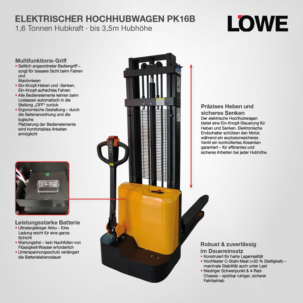 Elektrischer Hochhubwagen PK16X PRO