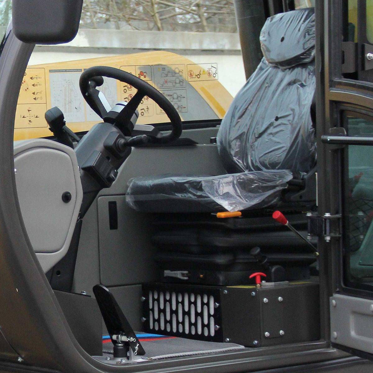 Lenkrad und Fahrersitz