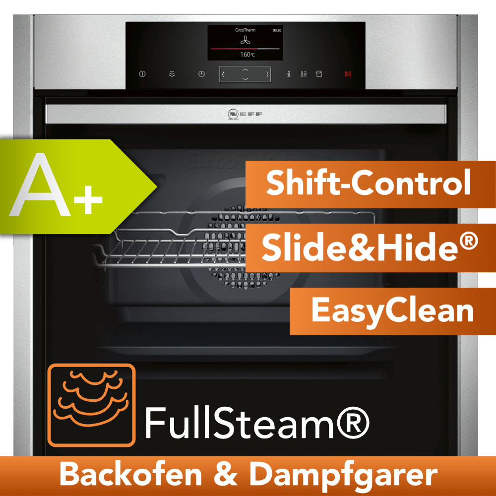 Neff FullSteam Dampfgarer Backofen Dampfbackofen CircoTherm Grill TFT ...