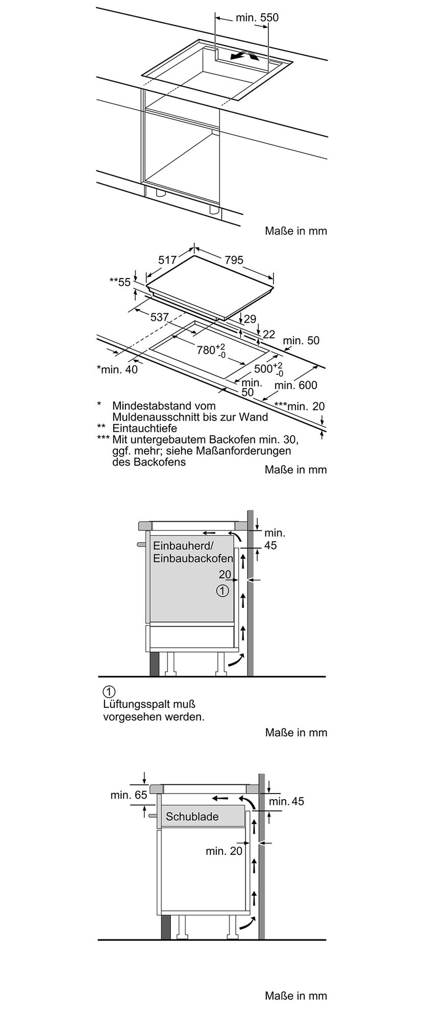 NEFF Induktion Kochfeld 80cm Flexinduktion autark Topferkennung