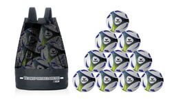 Erima Hybrid Training Fußball (Größe 5) – 10er Pack + 1 Ballsack, PU-Material Mit 3D-Struktur, Wasserabweisend Erima Hybrid Training Fußball (Größe 5) – 10er Pack + 1 Ballsack, PU-Material Mit 3D-Struktur, Wasserabweisend