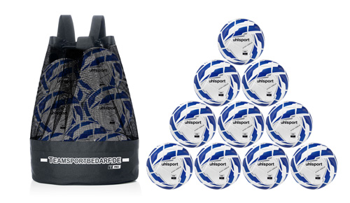 Erima Hybrid Trainingsball 10 Palloni da allenamento uhlsport Attack Addglue v25 (misura 5) - incl. borsa a tubo