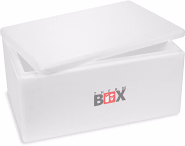 THERM BOX Styroporbox 28W | Wand: 2,5cm | Volumen: 28,9L | Innenmaß: 49x29x20cm Isolierbox Thermobox Kühlbox Warmhaltebox