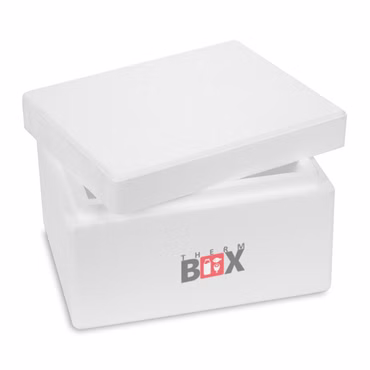 THERM BOX Styroporbox 5W | Wand: 3,0cm | Volumen: 5,9L | Innenmaß:25x19x12cm | Weiß Isolierbox Thermobox Kühlbox Warmhaltebox
