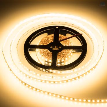 BROLLUX Led Lichtband 120 LED´s/m | Warm Weiß | 24V | IP20 | LED-2835 | 12W/m | 1200 Lumen/m | 100 Lumen/W | 5m LED Strip