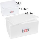 Paket] THERM BOX SET 46 & 12 Liter Styroporbox mit Deckel