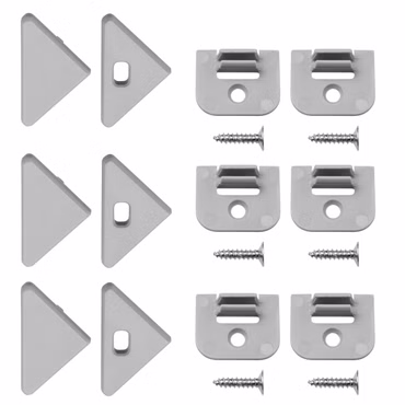 Brollux Profi LED Profil V24 - Montageset 12 Teilig, Montageclips und Abdeckkapen