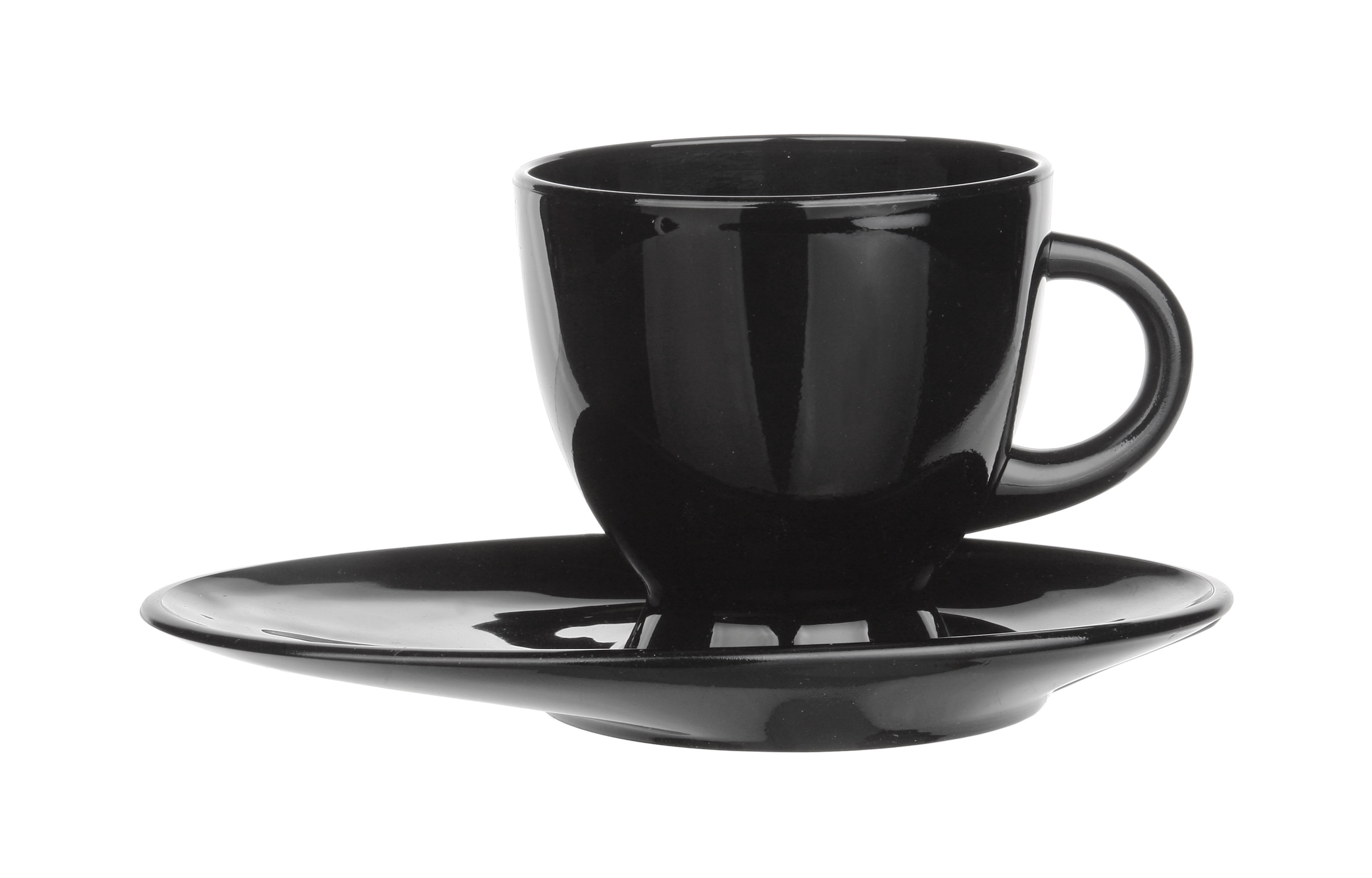 Kaffeetassen Teetassen mit Griff und länglicher Untertasse Set 6 Teilig