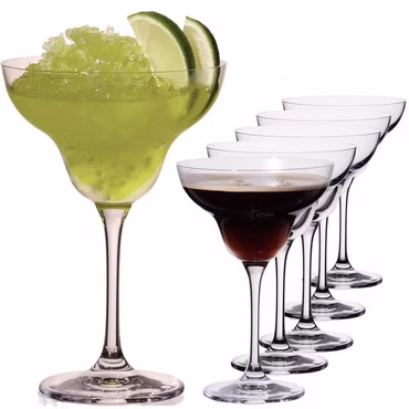 IMPERIAL glass Margaritagläser Set 6 Stück – Margarita Gläser 290ml aus Crystalline Glas Spülmaschinenfest