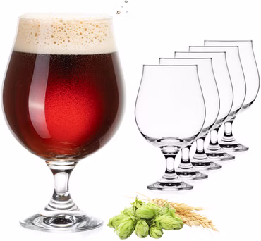 PLATINUX Bierpokale 500ml (max. 660ml) Set 6-Teilig Biergläser aus Crystalline Glas Bierkelche