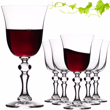 IMPERIAL glass Stilvolle Rotweingläser 220ml Serie "Vintage" Set 6-Teilig Weingläser aus Crystalline Glas