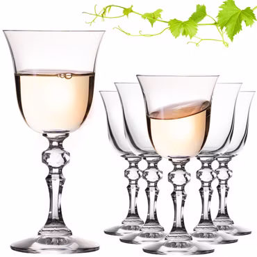 IMPERIAL glass Stilvolle Weißweingläser 150ml Serie "Vintage" Set 6-Teilig Weingläser aus Crystalline Glas