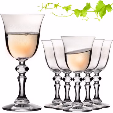 IMPERIAL glass Stilvolle Weißweingläser mit Ornament Verzierung 150ml "Vintage" Set 6-Teilig Weingläser aus Crystalline Glas