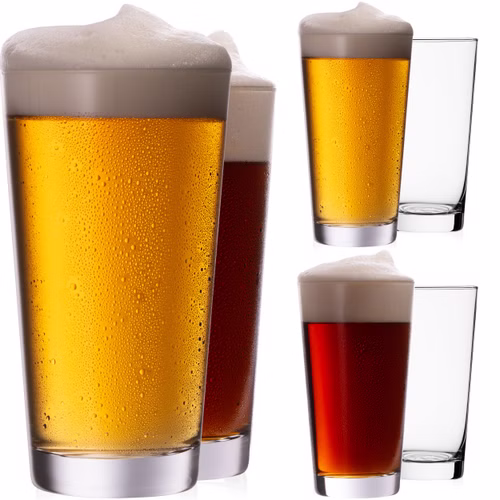 PLATINUX Biergläser Set 500ml (max. 600ml) 6-Teilig aus Glas Altbiergläser 0,5L