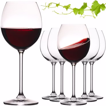 IMPERIAL glass Burgundergläser 350ml Set 6-Teilig "Venedig" Rotweingläser aus Crystalline Glas Weinglas Spülmaschinenfest