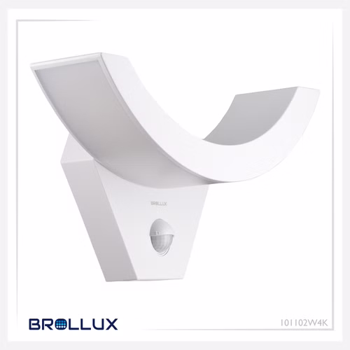 Brollux LED Außenleuchte mit Bewegungsmelder IP54 Wandleuchte Sensorlampe Weiß 10W