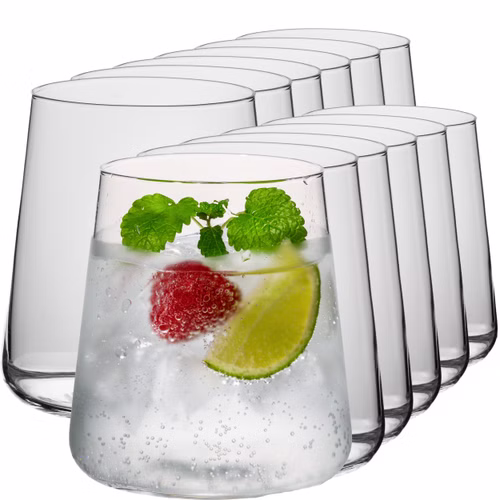 IMPERIAL glass Trinkgläser aus Glas 370ml (max. 450ml) Set 12 Teilig Wassergläser Groß