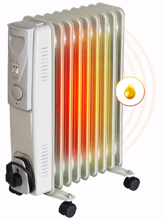 Brollux Ölheizung elektrisch 2000W OH-09 Ölradiator Elektroheizung 9 Lamellen mobiler Elektroheizkörper Heizgerät Ölradiator Thermostat 
