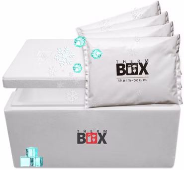 THERM BOX Modularbox 31M mit 4x Kühlakku für Kühlbox 31L Innen: 49x30x20cm Transportbox Thermobehälter Wiederverwendbar