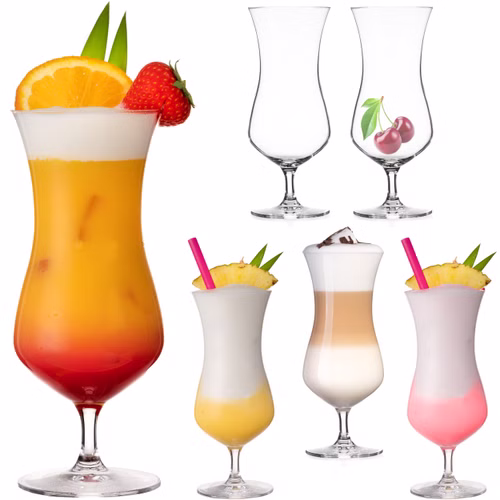 IMPERIAL glass Große Cocktailgläser aus Crystalline Glas 400ml Set 6 Teilig Longdrinkgläser Eiskaffeegläser Hurricane Gläser Cocktail
