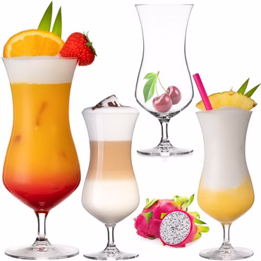 PLATINUX Große Cocktailgläser aus Crystalline Glas 400ml Set 4-Teilig Longdrinkgläser Eiskaffeegläser Hurricane Gläser Cocktail