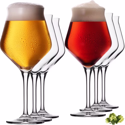 IMPERIAL glass Biergläser Edel 400ml (max. 460ml) Biertulpen Set 6-Teilig aus Crystalline Glas 0,4L