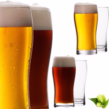 IMPERIAL glass Pintgläser Set 6 Stück 500ml (max. 660ml) Pint Biergläser aus Crystalline Glas 0,6L Spülmaschinenfest