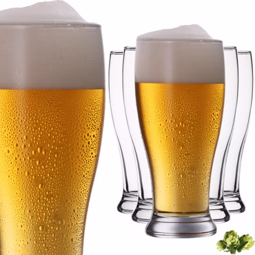 IMPERIAL glass Weizengläser aus Crystalline Glas 500ml (max. 550ml) Set 6 Stück Biergläser 0,7L