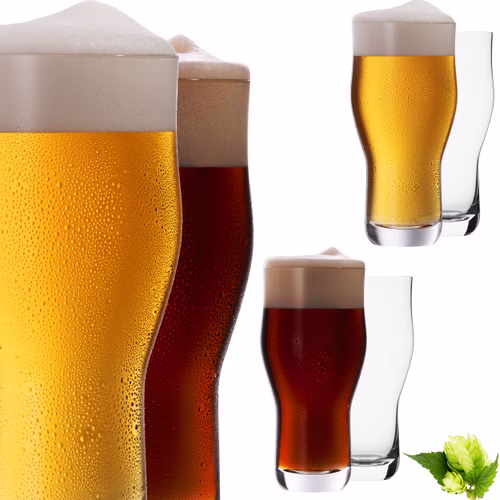 IMPERIAL glass Pint Biergläser Set 6 Stück 500ml (max. 690ml) Pintgläser aus Crystalline Glas 0,6L Spülmaschinenfest