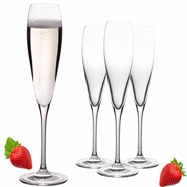 IMPERIAL glass Hohe Sektkelche 140ml (max. 192ml) "Paris" Set 4-Teilig Sektgläser aus Crystalline Glas Spülmaschinenfest