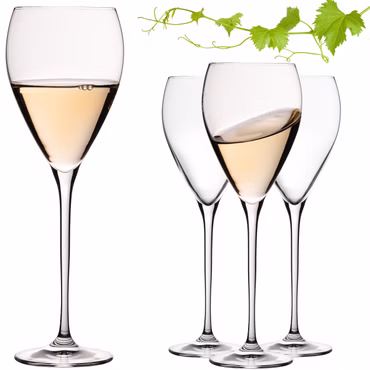 IMPERIAL glass Tropfenförmige Weißweingläser 350ml "Paris" Set 4-Teilig Weingläser aus Crystalline Glas