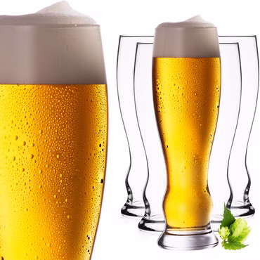 IMPERIAL glass Weizengläser 500ml (max. 600ml) Set 6-Teilig Biergläser aus Glas 0,5L Spülmaschinenfest 