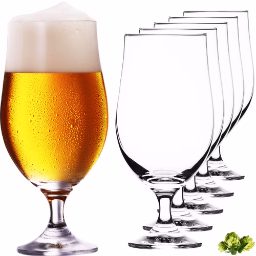IMPERIAL glass Bierpokale 500ml (max. 630ml) aus Crystalline Glas Set 6-Teilig Pilsgläser 0,5L