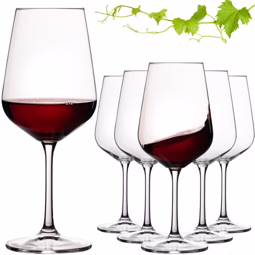 IMPERIAL glass Bordeauxgläser 450ml Set 6-Teilig "Barcelona" Rotweingläser aus Crystalline Glas 