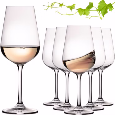 IMPERIAL glass Weißweingläser 360ml "Barcelona" Set 6-Teilig Riesling Glas aus Crystalline Glas