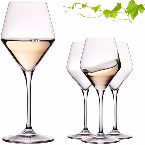 IMPERIAL glass Weißweingläser 370ml Serie "Rom" Set 4-Teilig Rieslinggläser aus Crystalline Glas