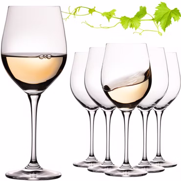 IMPERIAL glass Bauchige Weißweingläser 450ml Set 6-Teilig "Havanna" Weingläser aus Crystalline Glas