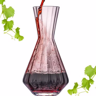 IMPERIAL glass Weindekanter 1200ml – handgefertigte Karaffe aus Crystalline Glas mit gewellter Optik – Serie "Cali/London"