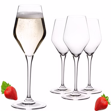 IMPERIAL glass Sektgläser 170ml Serie "Rom" Set 4-Teilig Champagnergläser aus Crystalline Glas Spülmaschinenfest