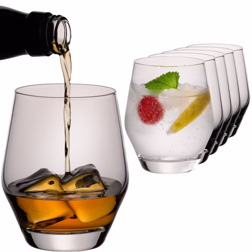 IMPERIAL Trinkgläser 400ml – 6er Set aus Crystalline Glas Serie "Rom" spülmaschinenfest