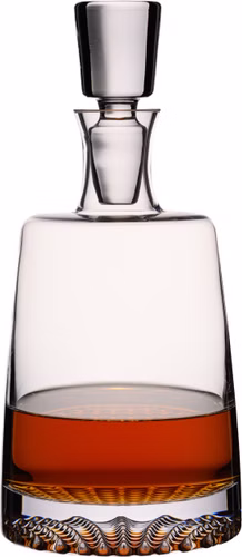 IMPERIAL glass Whiskykaraffe 700ml mit Glasstopfen Handgefertigt Serie "Faro" Crystalline Glas mit strukturiertem Boden 